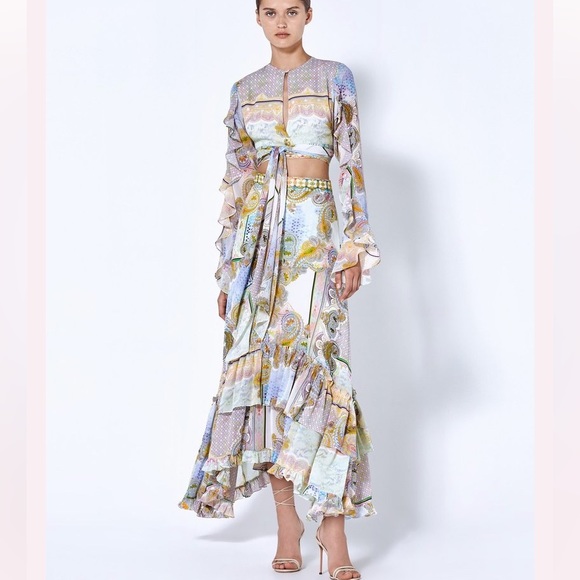 NWT Alexis Ferra Crop Tie Top in Rococco sz small - Picture 3 of 6